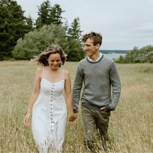 White Linen blend cami button down Madewell dress